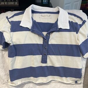 Free People size XS striped polo shirt